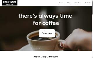 Caffiend Coffee Co website