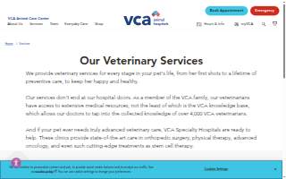 VCA Animal Care Center website