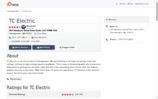 TC Electric website
