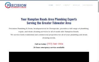 Precision Plumbing & Drain Cleaning of Chesapeake website