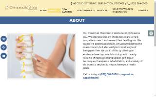 Chiropractic Works of Burlington website