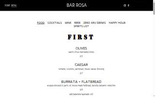 Bar Rosa website