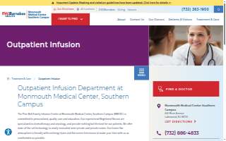 Monmouth Medical Center Southern campus outpatient infusion center website