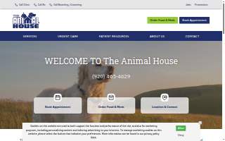 The Animal House Pet Clinic website