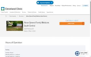 Akron General Family Medicine, South Central website