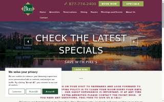 Pike's Waterfront Lodge website