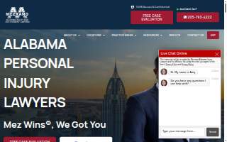 Mezrano Alabama Injury Lawyers website