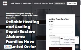 Alabama Cooling and Heating website