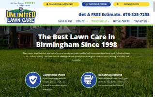 Unlimited Lawn Care of Birmingham website