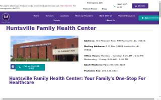Huntsville Family Health Center website