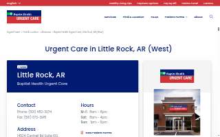 Baptist Health Urgent Care - West Little Rock website