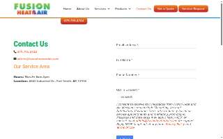 Fusion Heat & Air website