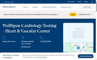 WellSpan Cardiology Testing - Heart & Vascular Center website