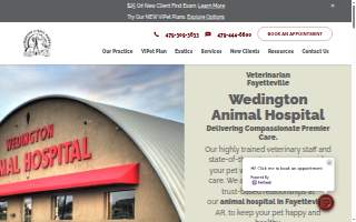 Wedington Animal Hospital website
