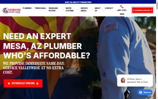 Patriotic Plumbing And Rooter website