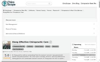 Xiong Effective Chiropractic Care website