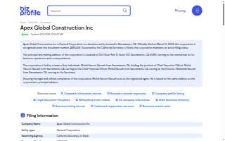 Apex Global Construction Inc website