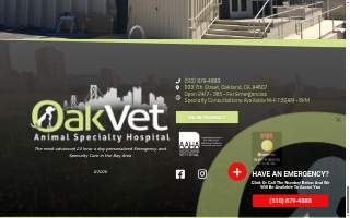 OakVet Animal Specialty Hospital website