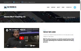 R&A Trucking Company website