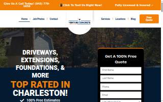 Venture Concrete Charleston website