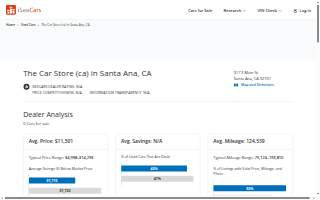 The Car Store website
