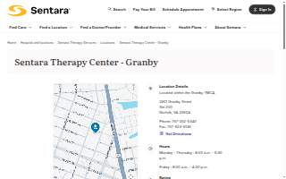 Sentara Therapy Center - Granby website