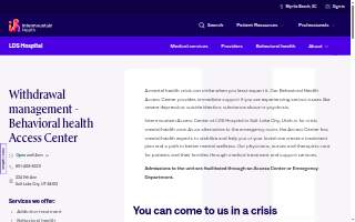 Intermountain Health Behavioral Health Access Center - LDS Hospital website