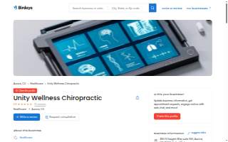 Unity Wellness Chiropractic website