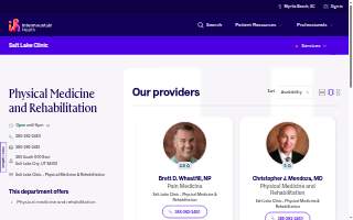 Salt Lake Clinic - Physical Medicine and Rehabilitation website