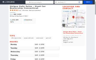 Unique Auto Sales - Used Car Dealership Connecticut website