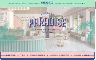 Paradeco Coffee Roasters website