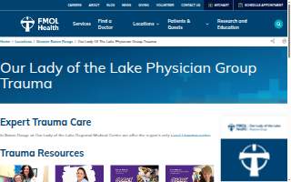 Our Lady of the Lake Physician Group Trauma website