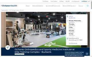 Ochsner Orthopedics and Sports Medicine Institute at Elite Training Complex – Burbank website