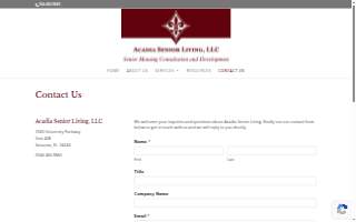 Acadia Senior Living website