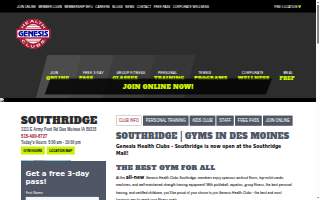 Genesis Health Clubs - Southridge website