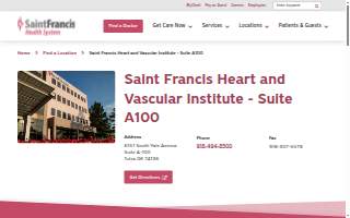 Saint Francis Heart and Vascular Institute - Suite A100 website