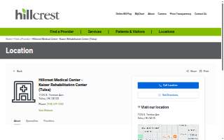 Hillcrest Medical Center - Kaiser Rehabilitation Center (Tulsa) website