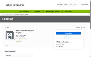 Hillcrest South Outpatient Imaging website