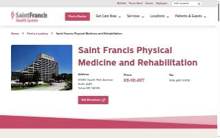 Saint Francis Physical Medicine and Rehabilitation website