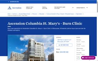 Ascension Columbia St. Mary's - Burn Clinic website