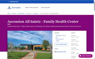Ascension All Saints - Family Health Center website