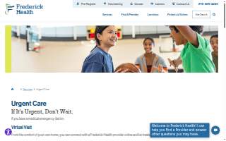 Frederick Health Urgent Care website