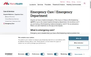 MaineHealth Maine Medical Center Portland Emergency Department website