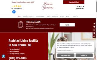 Prairie Gardens Assisted Living website