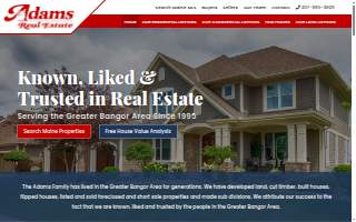 Adams Real Estate website