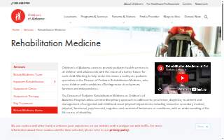 Children's of Alabama - Rehab Medicine website