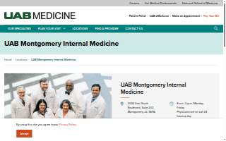Internal Medicine at UAB Medicine Montgomery website