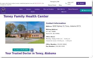 Toney Family Health Center website