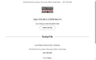 Southern Provisions Catering website