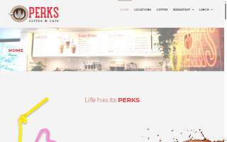 Perks Coffee Shop and Cafe website